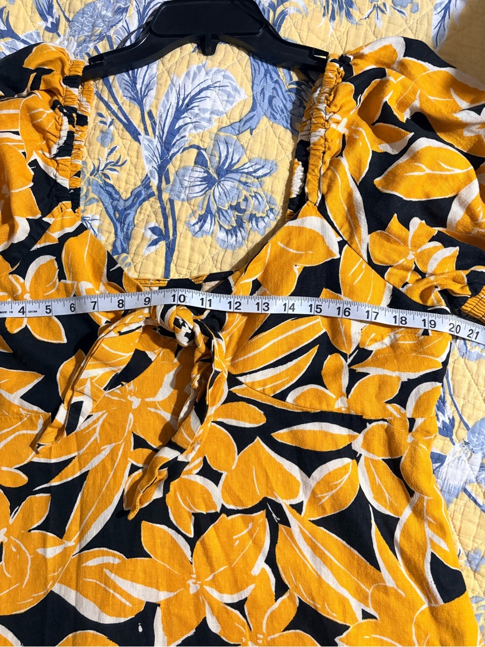 Who What Wear Yellow and Black Floral Midi Dress Sz XL - Picture 5 of 11